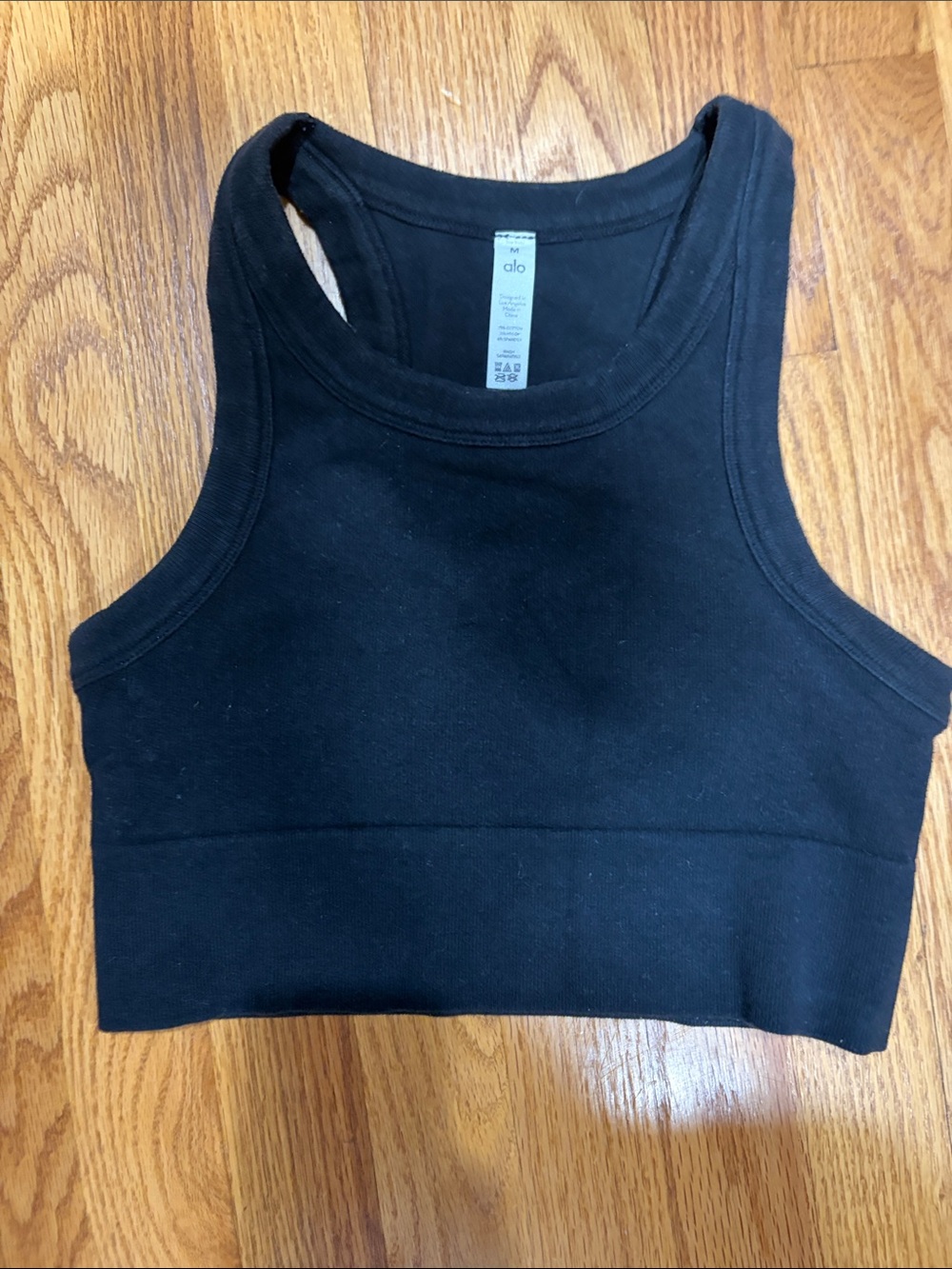ALO Yoga Black Cropped Muscle Tank